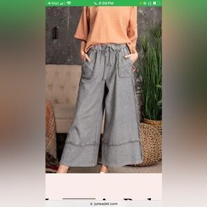 Wide leg fringe joggers